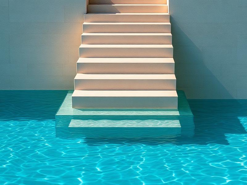 Limestone pool steps